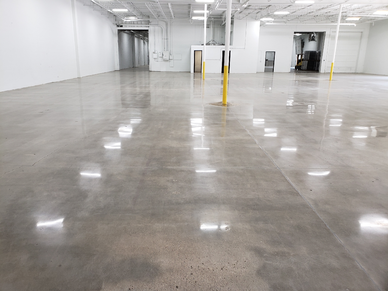 Polished concrete floor in a commercial space