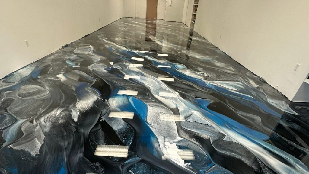 High-end metallic epoxy floor designs by JAK’s Colors