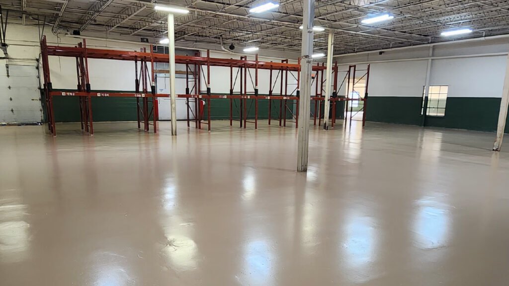 Durable Flooring with Epoxy Solid Greenwich 1 High-strength solid epoxy flooring by JAK’s Colors